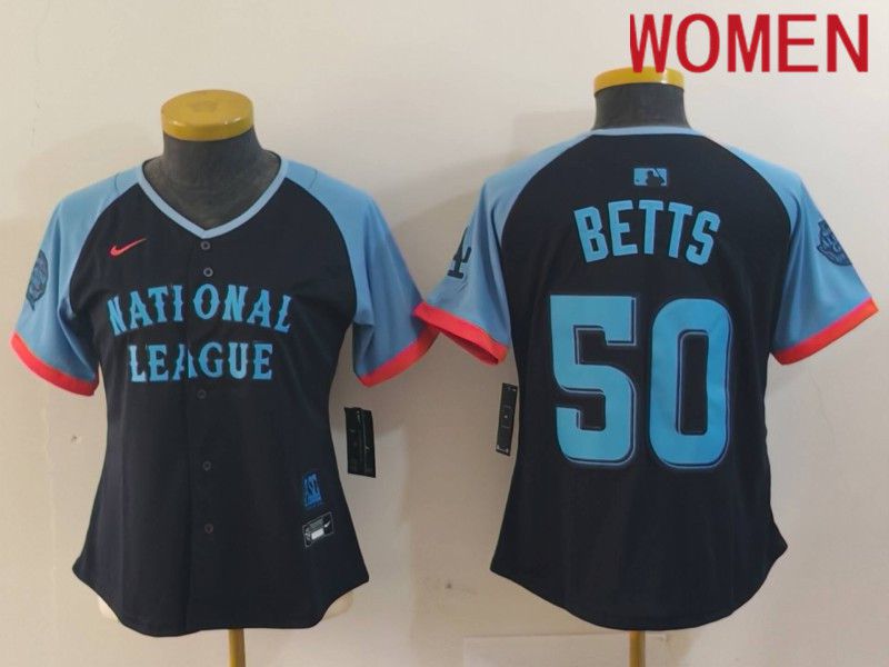 Women Los Angeles Dodgers 50 Betts Blue All star 2024 Nike MLB Jersey style 815